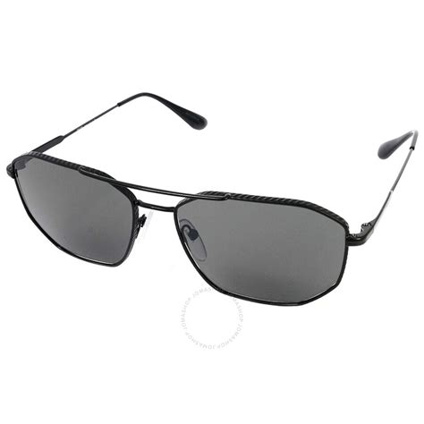 Prada Polarized Grey Geometric Men's Sunglasses PR 64XS 